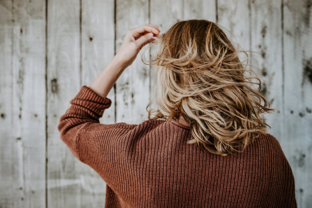 Wavy Hair blows in breeze